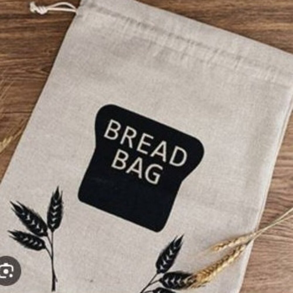 Balcove Bread Bag for Homemade Bread Plastic Lined Reusable Linen Cloth XL Bag